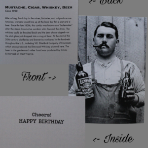 Mustache, Cigar, Whiskey, Beer Card